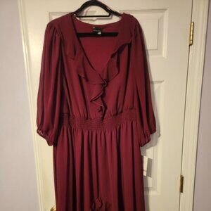 New with Tags Maison Tars 22W Woman's Lined Burgundy Maxi Dress